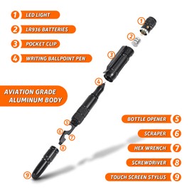 Gifts for Men, Gadgets for Men, BIIB Multi Tool Pen Dad Gifts, Mens Gifts for Dad Hand Tools, Birthday Gifts for Men Who Have Everything, Christmas Gifts for Him Stocking Fillers for Men