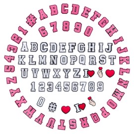 80PCS pink white Letters Numbers Shoe Charms for Shoe Decoration, Double A To Z Alphabet 0 to 9 Number DIY Shoes Pins Gifts For Boys Girls Kids Men Women Adults