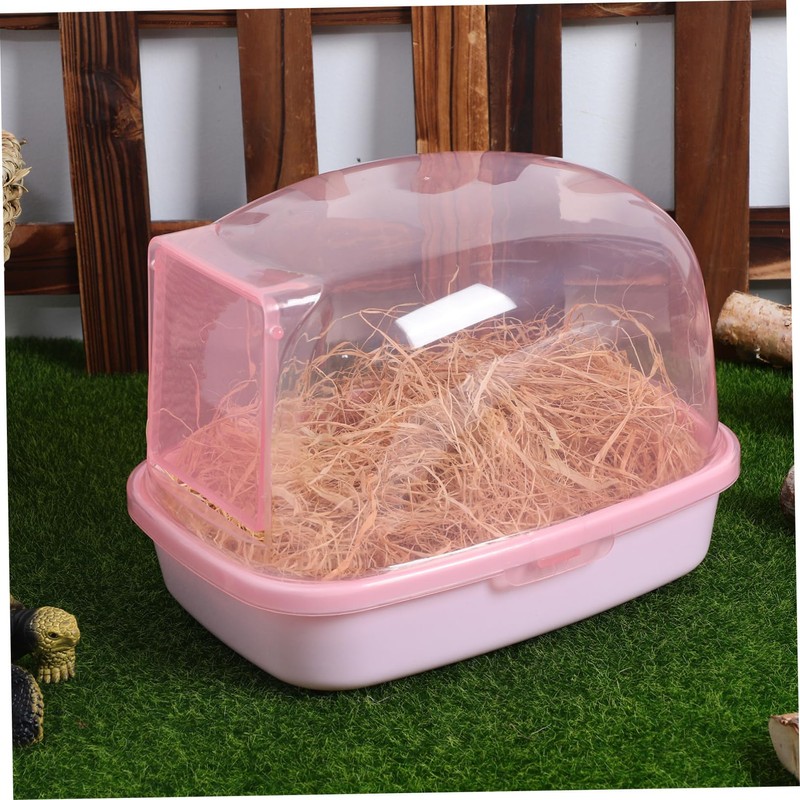 WOONEKY Chinchilla Sand Bath House for Pets Plastic Hamster Bathtub