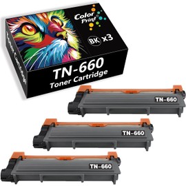 3-Pack ColorPrint Compatible TN660 Toner Cartridge Replacement for Brother TN-660 TN 660 TN630 TN-630 Used for Brother HL-L2300D HL-L2365DW HL-L2340DW HL-L2320D HL-L2360DW DCP L2500D L2540DN Printer