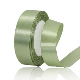 Sage Green Ribbon 1 Inch, 25 Yards Sage Green Satin Ribbon for Flower Bouquets, Crafting, Gift Wrapping, Bows Making, Graduations, Wedding Invitations, Christmas Trees Decorations