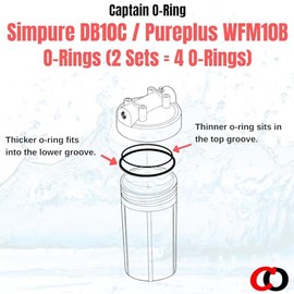 Captain O-Ring - Anillos tóricos de repuesto para carcasa de filtro Simpure DB10C (2 juegos, 4 juntas tóricas)