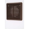Brown Fixed Louvered Wall Vent Grille 100mm / 4" Spigot