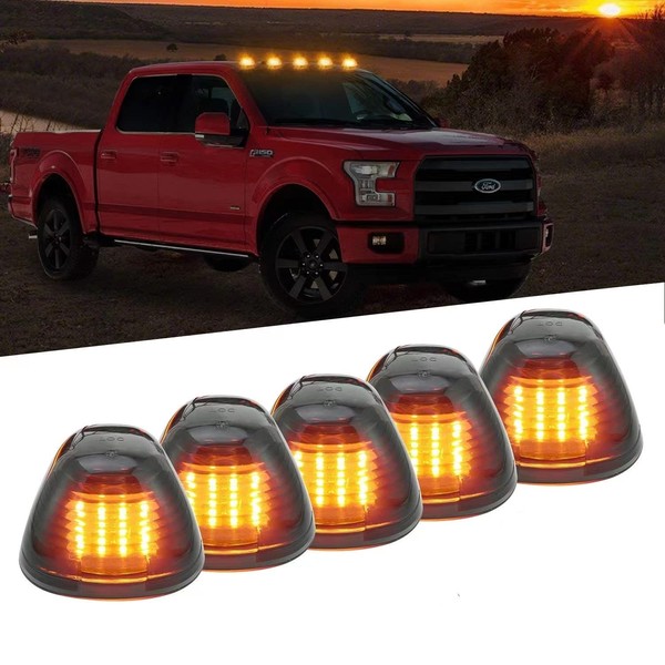5 X Cab Marker Light, Smoke Lens With Amber 16