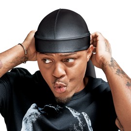 RED by Kiss Bow Wow X Power Wave Extreme Shine Silky Durag for Men Waves Silky Doo Rag (Charcoal Gray)