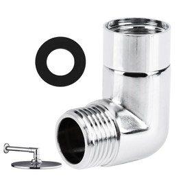 Shower Elbow Adapter, 90 Degree Elbow Shower Hose Connector, Adjustable to Directional Head Adaptor for Wall Mounted Handheld Showerhead Arm Extension Elbow Connector (Silver, M)