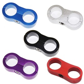 SC RACING 5 Colors to Choose from Braided Hose Separator Clamp AN10 0.7 inch (19 mm) Hose Clamp Mesh Hose Aluminum Oil Cooler (Blue)