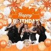62pcs Orange Fall Birthday Decorations Orange Happy Birthday Banner