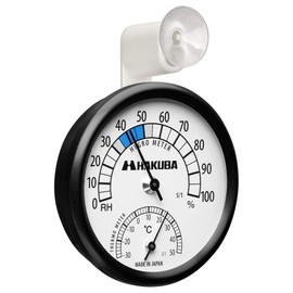 Hakuba KMC-82 Camera Storage Analog Thermometer/Hygrometer C-82 with Arm Type Suction Cup for Easy Viewing