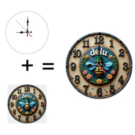 25x25cm Custom Wood Clock that Appeals to Customers Seeking Unique, Non-Mass-Produced Itemssheet size: 25*25cm/9.843*9.843inch, color: White