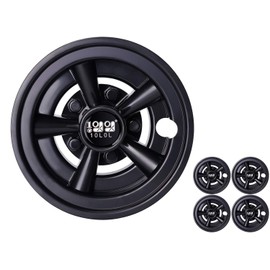 10L0L Golf Cart Wheel Covers Hub Caps for EZGO, Club Car, Yamaha - 8 Inch Snap-on Installation, Black, Set of 4