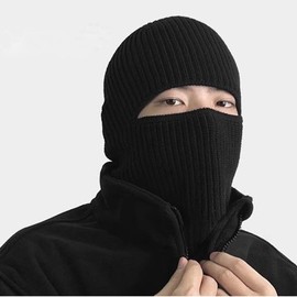 BSLVWG Balaclavas Ski Mask Thermal- Mens Beanie Hat Face Mask 2in1 Full Face Mask Hood Hat Neck Warmer Multifunctional Breathable Windproof Balaclava Cap for Men& Women (UK, Alpha, One Size, Black)