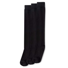 HUE Hue Women's Flat Knit Knee High Sock, New Black, One Size US, Pack Of 3