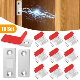 Ultra-Thin Magnetic Door Catch Closer , Strong Adhesive Cabinet Door Magnets,Stainless Steel Drawer Magnet Catch for Sliding Door Closure Kitchen Cabinet Closer Cupboard Closet Door Magnetic Latches Hardware Magnetic Door:_Silver-10 pack-Most choice