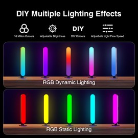 MICTUL LED Light Bar, Music Synced RGB Light Bars, 16 Million Colors Changing TV Light Bar with Remote &APP Control Timing Function, RGB Desk Lamp for Computer Monitor, Gaming, TV, Room, Party