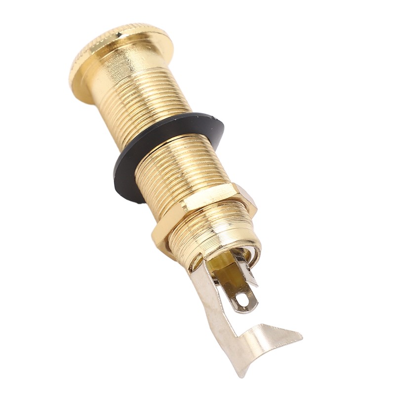 Guitar End Pin Jack Socket Threaded Metal 6.35mm for Bass
