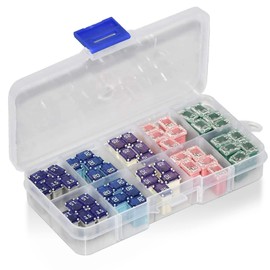50 Pack Automotive MCASE Mini Box Shaped Cartridge Fuse Kit for Cars, Trucks, and SUVs(15a 20a 25a 30a 40a Each 10 Pcs)