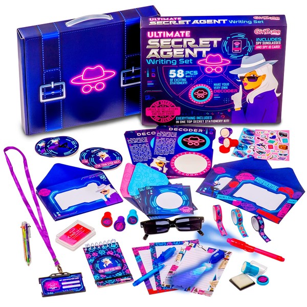 GirlZone Ultimate Secret Agent Writing Set, Exciting Spy Kit and