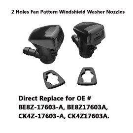 BE8Z-17603-A Premium Wiper Washer Nozzles Fit for Ford Fiesta 2011-2023 | Transit 2015-2023 | Windshield Washer Fluid Jet Nozzle | Easy to Install | 2 Pack, CK4Z-17603-A Dual Spray