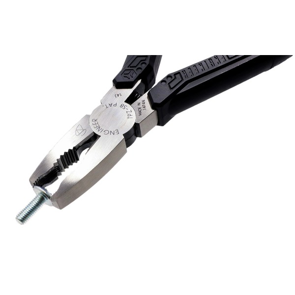 multi-function combi gripping pliers with 'damaged screw' extractor jaws (made in Japan). Engineer pz-58 GT neji-saurus (black grips)
