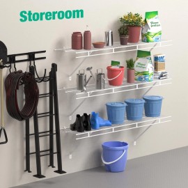 HAUSHOF Closet Shelves Wall Mounted 4-Pack 4 ft x 12in White Wire Shelving USA