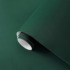 Tatyanna Matte Green Peel and Stick Wallpaper Green Contact Paper 15.7inch x 118.1inch Solid Green Wallpaper Stick and Peel Dark Green Wall Paper Removable Self-Adhesive Wallpaper for Cabinets Vinyl