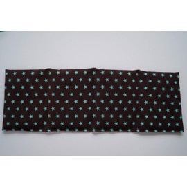 Organic rye grain cushion, 4 chambers, 50 cm x 17 cm, fine corduroy, brown/mint stars.