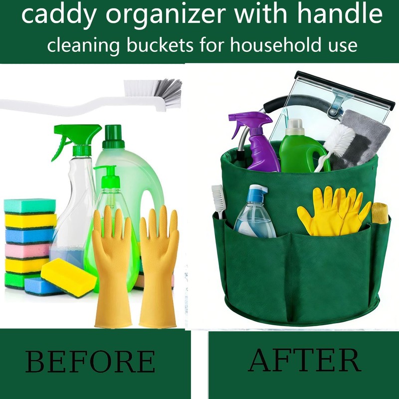Cleaning Caddy with Handle,Cleaning Supplies 17L Foldable Storage Basket
