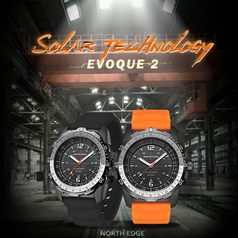 Men's Solar Powered Digital Watch 50M Waterproof Outdoor Sports Watch