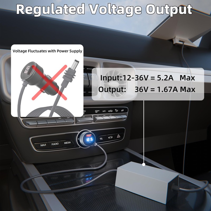 RVMARINEPAT Starlink Mini Car Adapter 12V with Step Up Converter,Stable