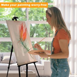 RRFTOK Artist Easel Stand,Aluminum Metal Tripod Adjustable Easel for Painting Canvases Height from 17 to 66 Inch,Carry Bag for Table-Top/Floor Drawing and Didplaying