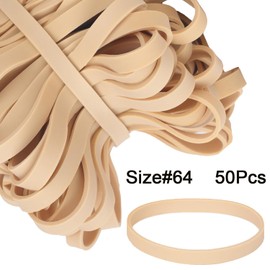 Foshine-Rubber Bands Size #64, Elastic band beige size 64 rubber band 110 pcs wide rubber bands for office supplies(3 1/2" x 1/4")
