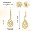 ALEXCRAFT Drop Round Earrings Gold Silver 925 Hanging Hollow Flower