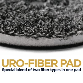 URO-Fiber Black & White Microfiber Blend Car Buffer Polisher Pads for Buff and Shine, 5.25" Dual Fiber Cutting & Finishing Pad with White Foam Interface, Durable Car Polish & Buffing Pad (592mfp)