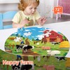 Farm Animals Round Jigsaw Puzzles,72 Piece Round Large Floor Puzzles