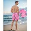 Men Board Shorts Vacation Crocodile Bathing Suit with Compression Liner