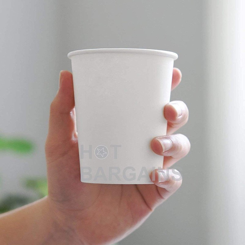 HOT BARGAINS, 100 X 7oz Single Wall Paper Cups for