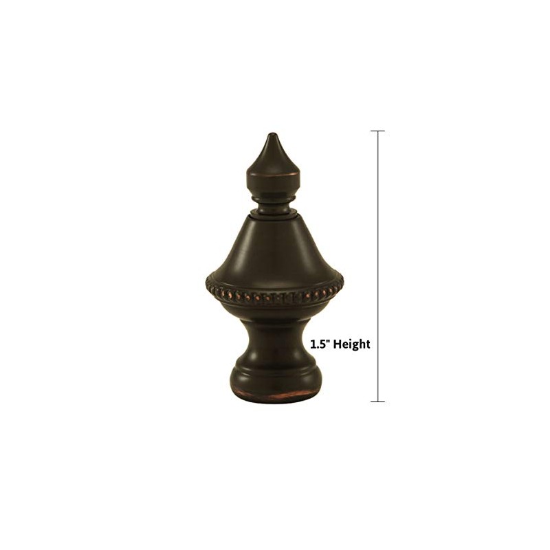 Rubbed Bronze Beaded Knob Finial