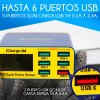 Celmex Multi Cargador De 6 Puertos Usb Con Pantalla Digital