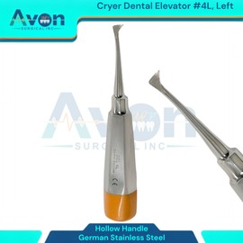 Root and Tooth Extraction Dental Cryer Elevator Pick, Sharp Angled Tip, Color-Coded Handle Ends | Autoclave-Safe German Stainless Steel Dental Instruments (2, #4L+#4R Cryer - Set)