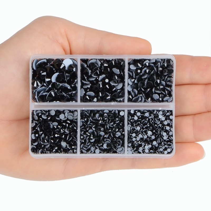 4000pcs Mixed Size Hot Fix Round Crystals Gems Glass Stones