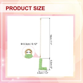 PATIKIL Letter Bag Charm, Bling Glitter Letter Charm Initial Letter Keychains for Woman Bag Accessories Backpack Tote Bag Cup DIY Crafts, Green, l Shape