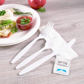 Karat U2204W PS Cutlery Kits Salt & Pepper - White (Case of 250)