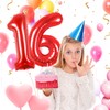 Number Balloons 16, Red 40 Inch Giant Helium Foil for