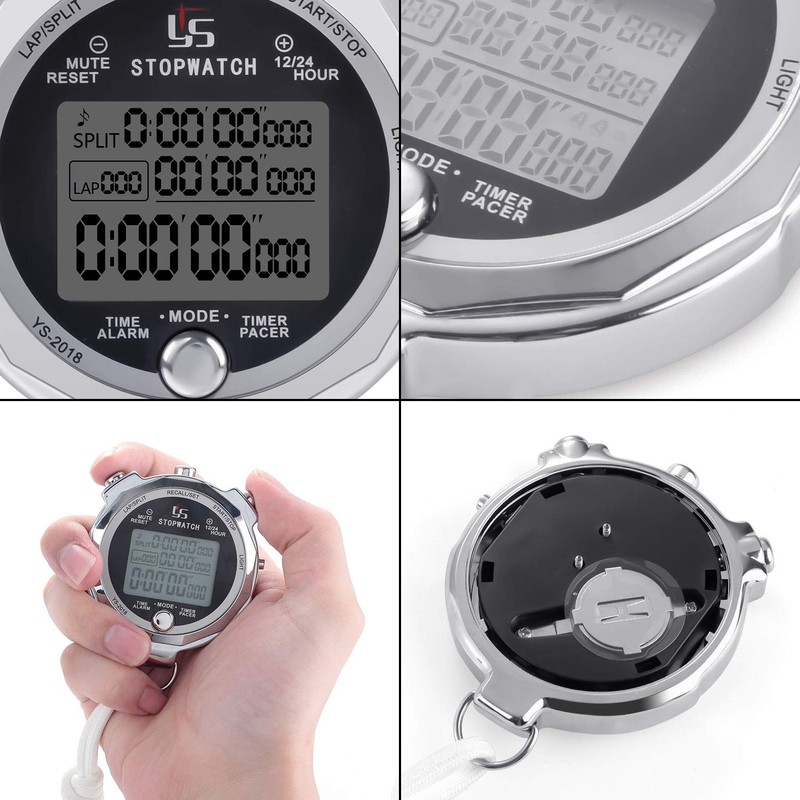 LAOPAO Stopwatch, 1/1000 Seconds Precision 100 Pieces Memory Data LCD
