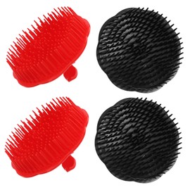 Baluue 4pcs Scalp Care Hair Washing Brush Handheld Shampoo Scrubber for Dandruff Removal Ergonomic Round Design for for Home and Travel Hair Care