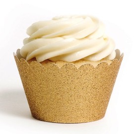 Dress My Cupcake Standard Reusable Glitter Cupcake Wrappers, Set of 50 (Red)