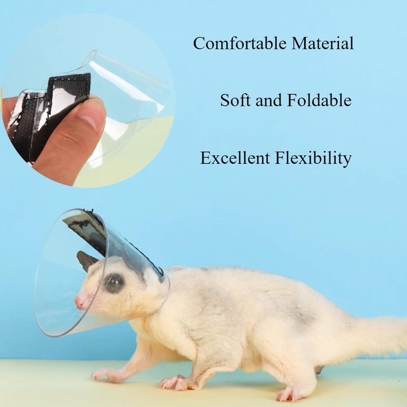 MANON ROSA Hamster Recovery Cone-E Collar & 2Pcs Self-Adhesive Bandages