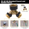 Lfsemini 1/2/4 Pack Hose Splitter, 2 Way Heavy Duty Brass