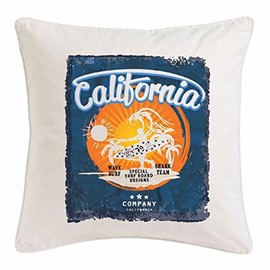 Reifen-Markt Cushion Cover 40 x 40 cm California Surfing Beach Surfboard Longboard Surfing Waves Beginner Shop Microfibre in White